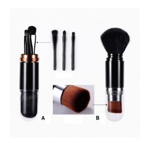 Dual End Makeup Brushes, Powder Foundation Blush & Eye Shadows Retractable Multifunction Cosmetic Brush - Image 4