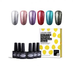 Platinum Gel Nail Polish Kit Soak Off UV LED Gel Polish Varnish Lacquer - 6pcs Platinum Gel Nail