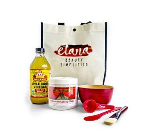 Indian Healing Clay, 16oz Bragg's Apple Cider Vinegar, Natural Bamboo Bowl, Stir, Scoop, Brush & Tote - Aztec Secret