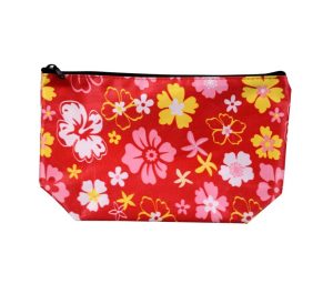 Printed Cosmetic or Makeup Bags with Zipper Closures - Flower Design