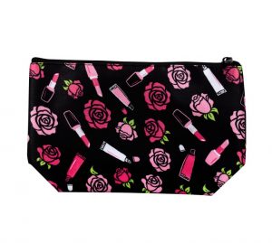 Printed Cosmetic or Makeup Bags with Zipper Closures