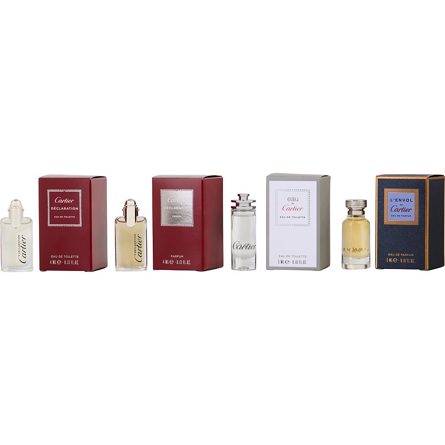 4 PIECE MINI VARIETY SET WITH DEACLARTION EDT & DECLARATION EDP AND BOTH ARE 0.13 OZ MINI & L'ENVOL & EAU DE CARTIER AND BOTH ARE 0.17 OZ MINI - CARTIER VARIETY by Cartier 4 PIECE MINI VARIETY SET WITH DEACLARTION EDT & DECLARATION EDP AND BOTH ARE 0.13 OZ MINI & L'ENVOL & EAU DE CARTIER AND BOTH ARE 0.17 OZ MINI - CARTIER VARIETY by Cartier