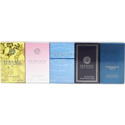 5 PIECE UNISEX MINI VARIETY WITH MAN EAU FRAICHE & SIGNATURE & BRIGHT CRYSTAL & YELLOW DIAMONDS & EROS AND ALL ARE EDT 0.17 OZ MINIS - VERSACE VARIETY by Gianni Versace