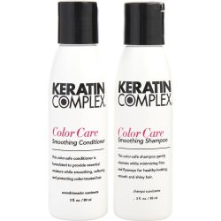 KERATIN COLOR CARE SMOOTHING SHAMPOO & CONDITIONER DUO 3 OZ x 2 (NEW WHITE PACKAGING) - KERATIN COMPLEX by Keratin Complex