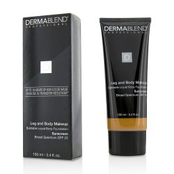Leg and Body Make Up Buildable Liquid Body Foundation Sunscreen Broad Spectrum SPF 25 - #Tan Golden 65N --100ml/3.4oz - Dermablend by Dermablend