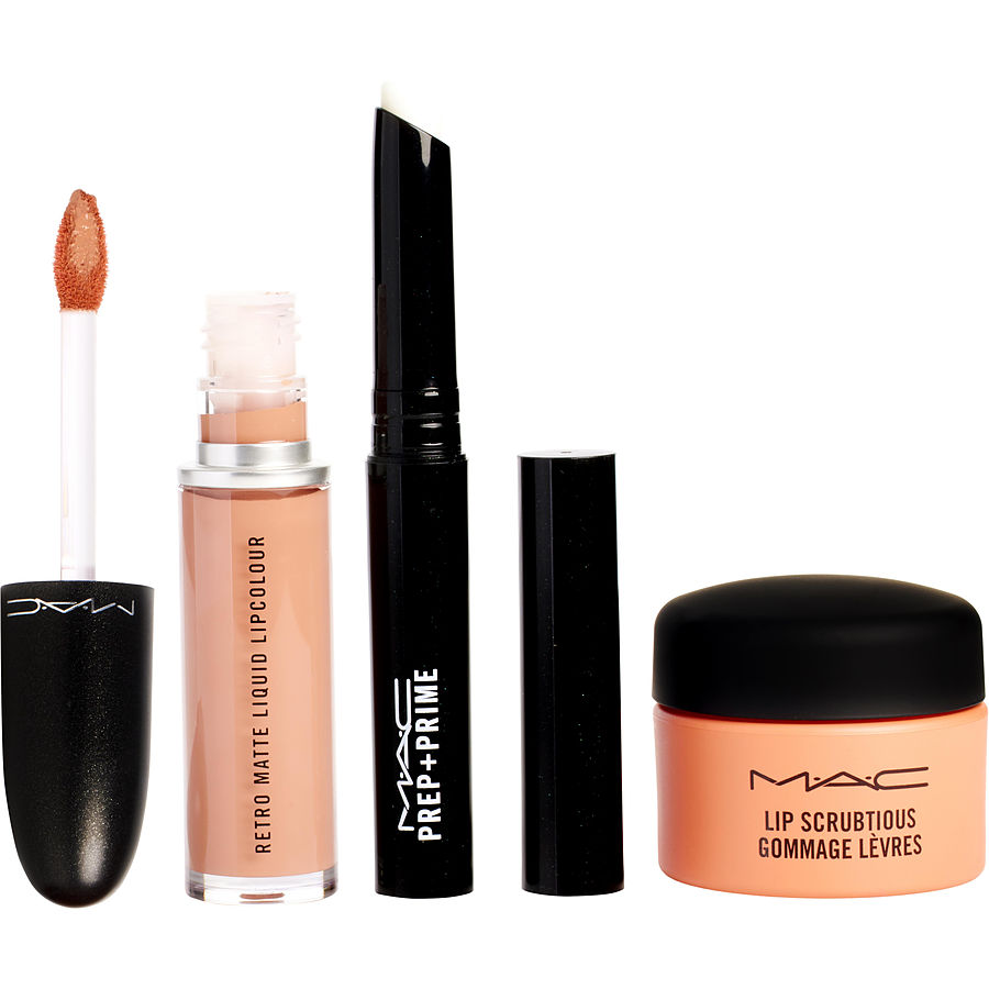 Lip Kit Neutral Travel: Lip Scrubtious + Prep+Prime Lip + Retro Matte Liquid Lipcolour -Neutral -- - MAC by Make-Up Artist Cosmetics Lip Kit Neutral Travel: Lip Scrubtious + Prep+Prime Lip + Retro Matte Liquid Lipcolour -Neutral -- - MAC by Make-Up Artist Cosmetics