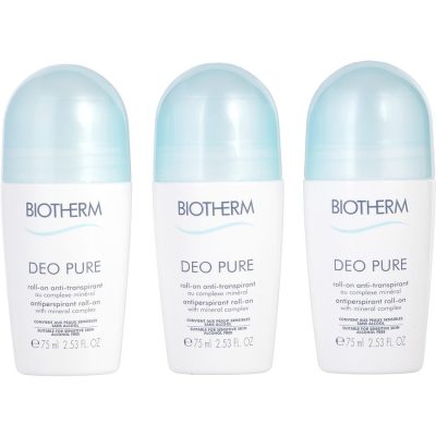 Deo Pure Trio Antiperspirant Roll-On ( Alcohol Free  )--3x75ml/2.53oz - Biotherm by BIOTHERM