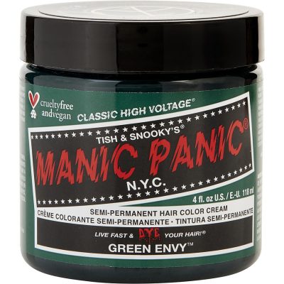 HIGH VOLTAGE SEMI-PERMANENT HAIR COLOR CREAM - # GREEN ENVY 4 OZ - MANIC PANIC by Manic Panic